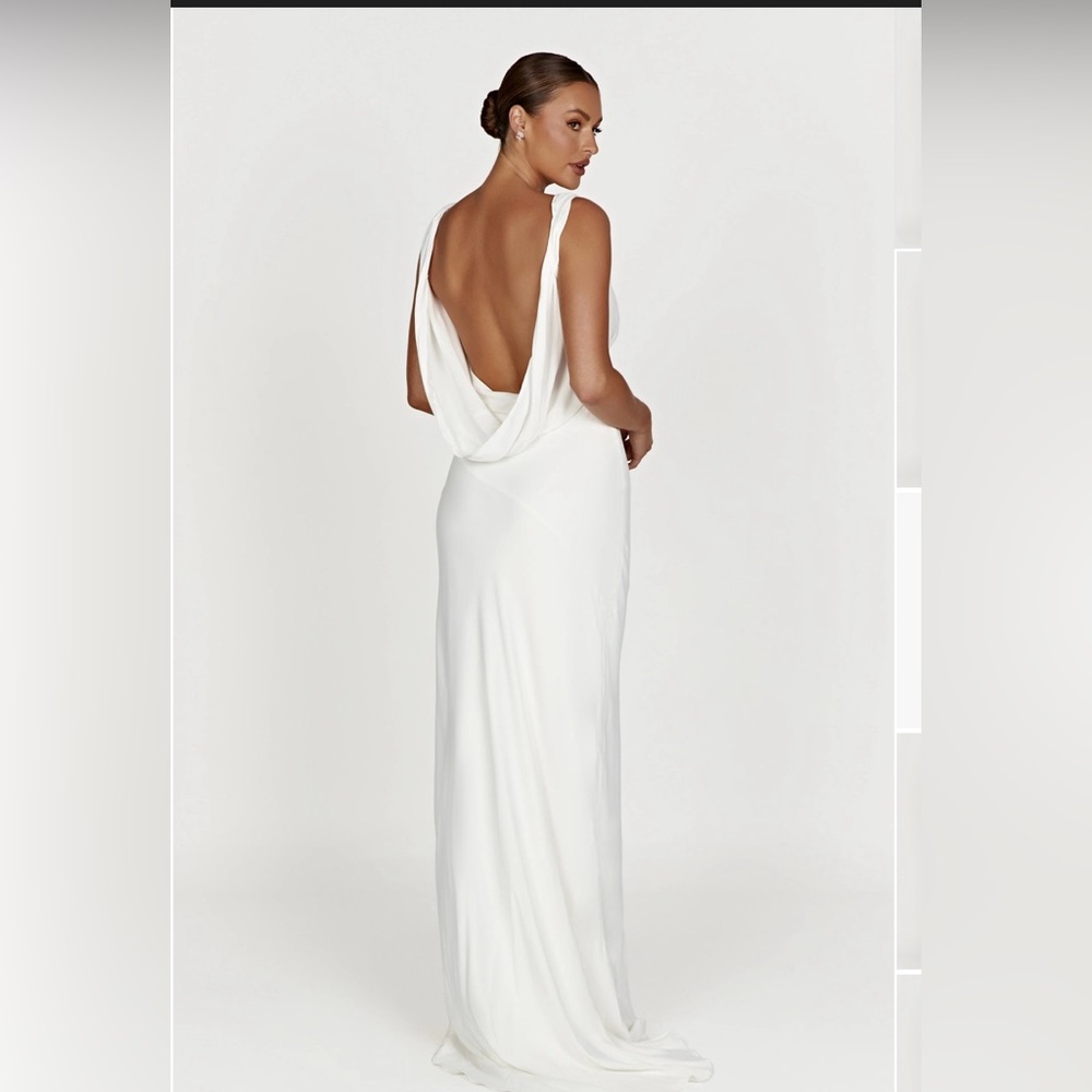Meshki Ivory Draped Gown